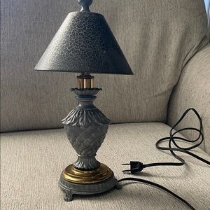 Elegant Silver and Gold Pineapple Table Lamp 12 inches